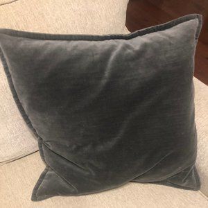 Set of 2 Gray Velvet Pillow Covers